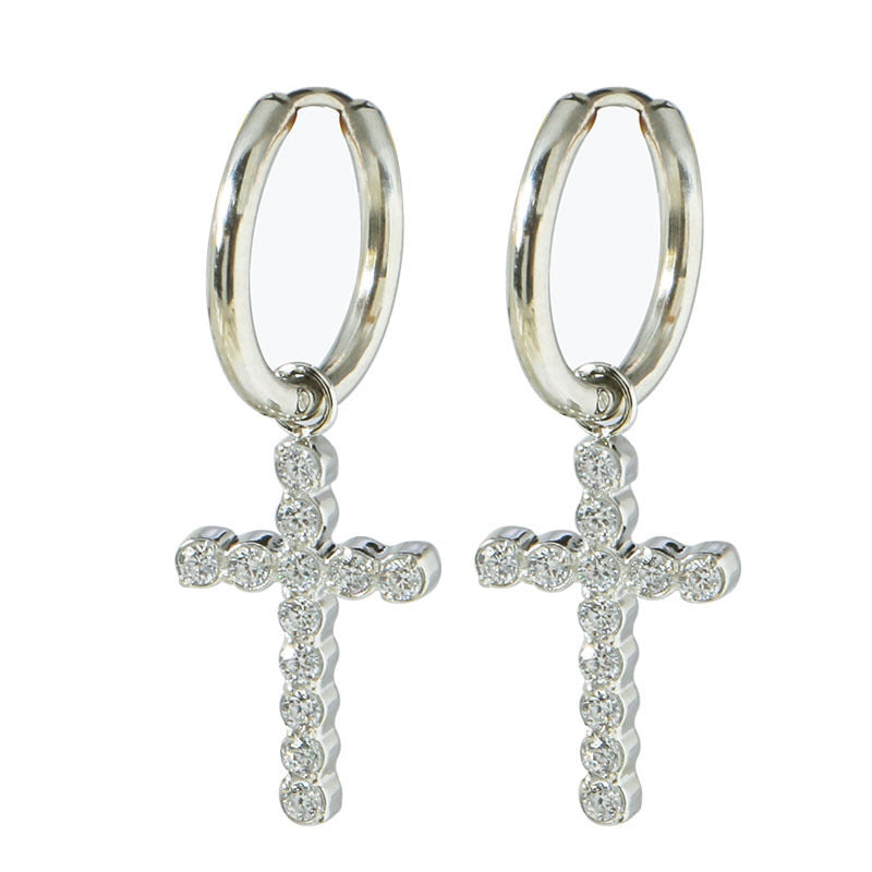 Silver Cross Earing