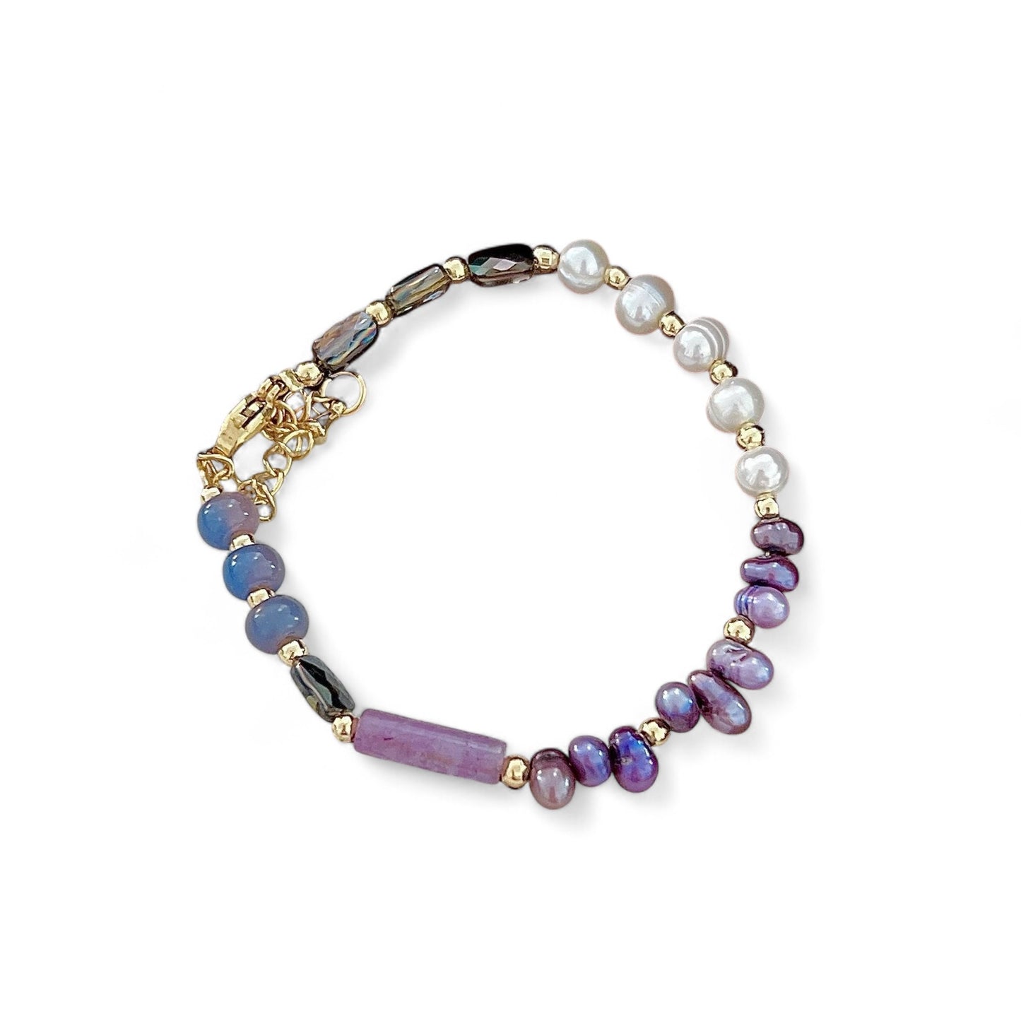 Gentle Purple White Pearl Bracelet