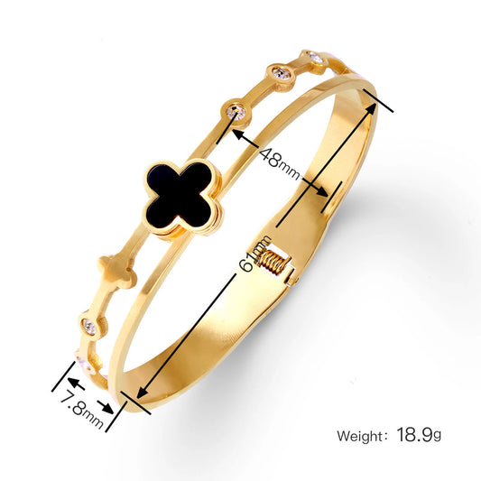 Stainless Steel Gold Plated Lucky Bracelet