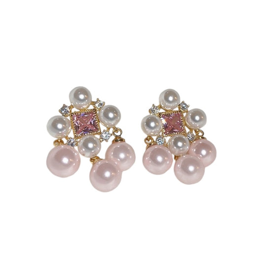 Pastoral Pink Pearl Earrings