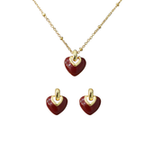 Red Heart Necklace and Earing set