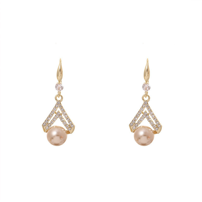 Pearl crystal double hoop