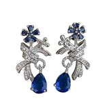 Navy Blue Flower Water Drop